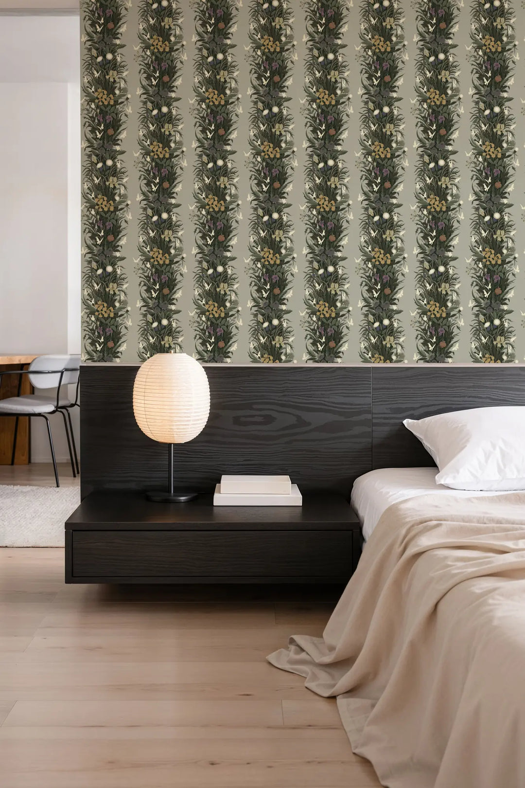 Paradise Bloom - Linen Gray Wallpaper