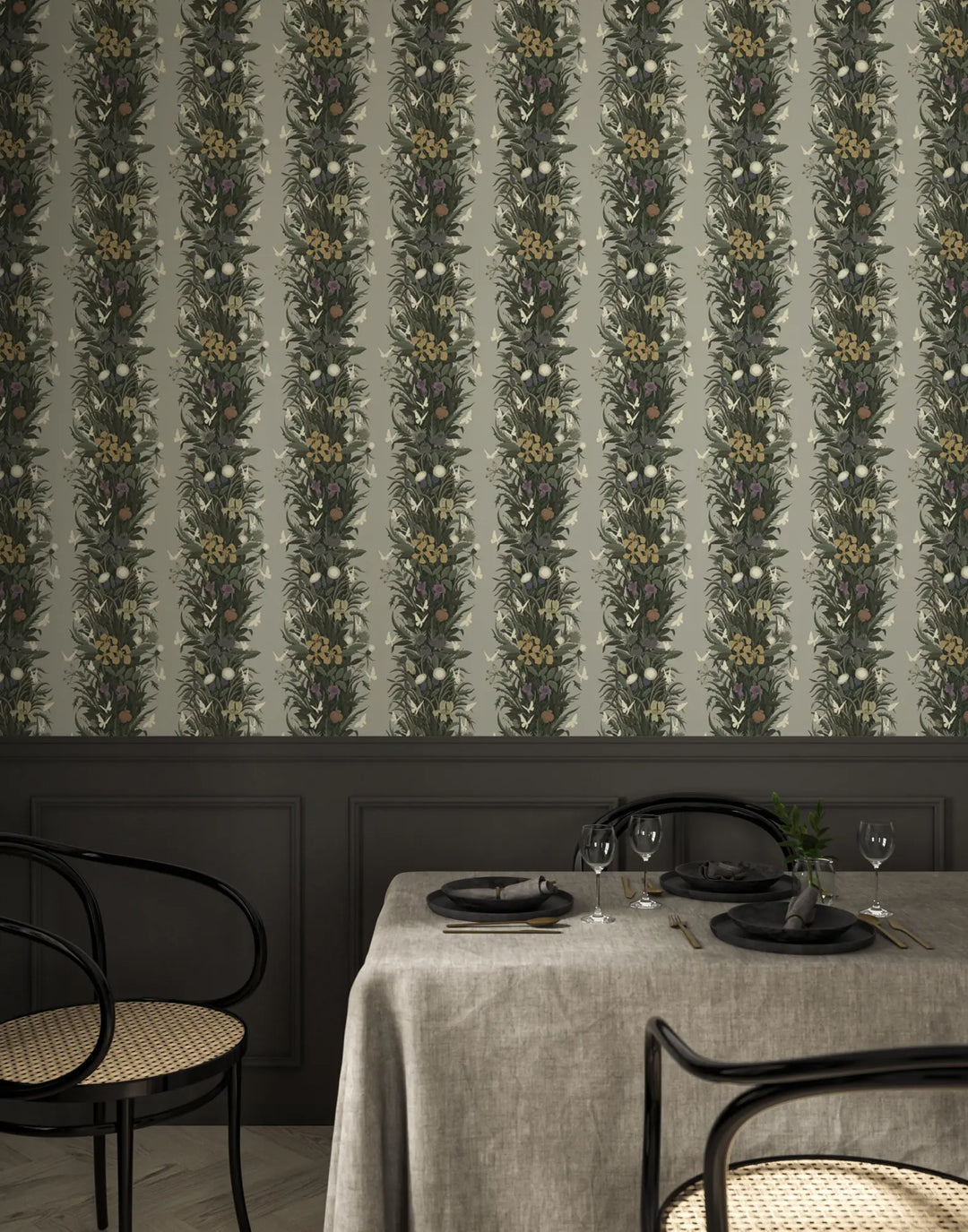 Paradise Bloom - Linen Gray Wallpaper