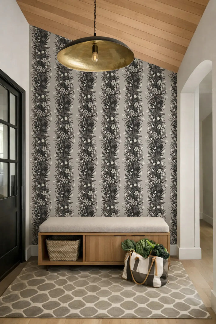 Paradise Bloom - Newsprint Wallpaper