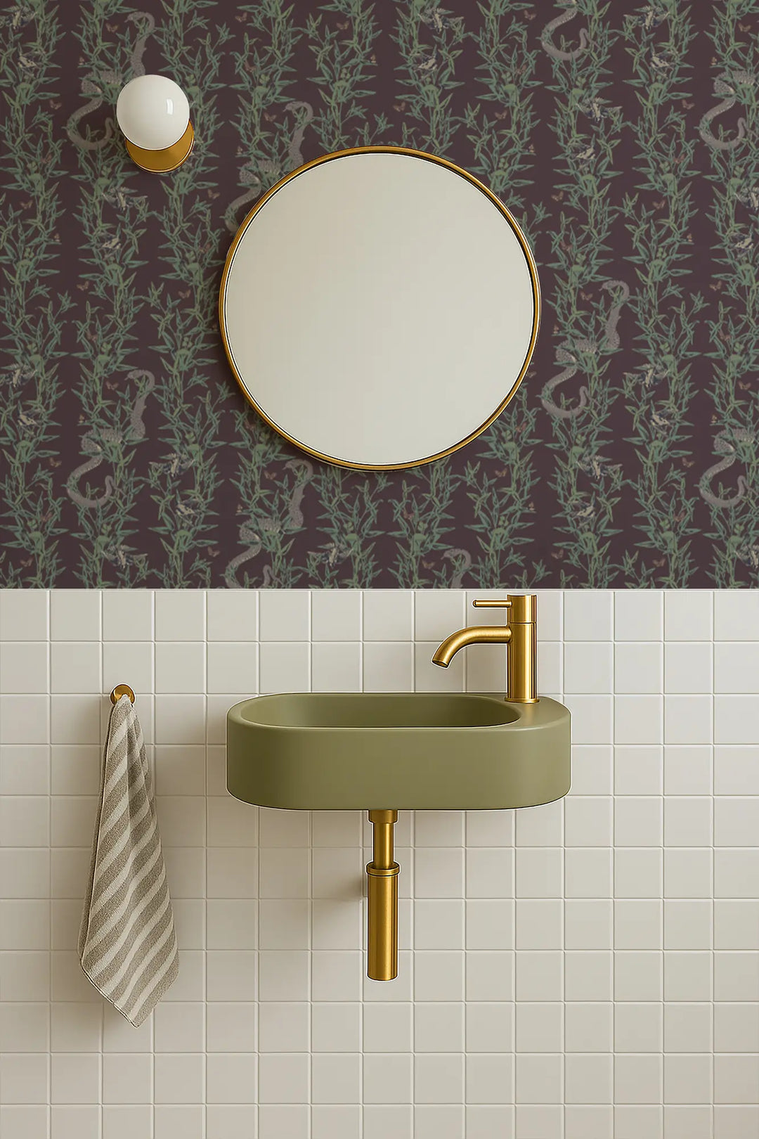 Stalking Vine - Midnight Mulberry Wallpaper
