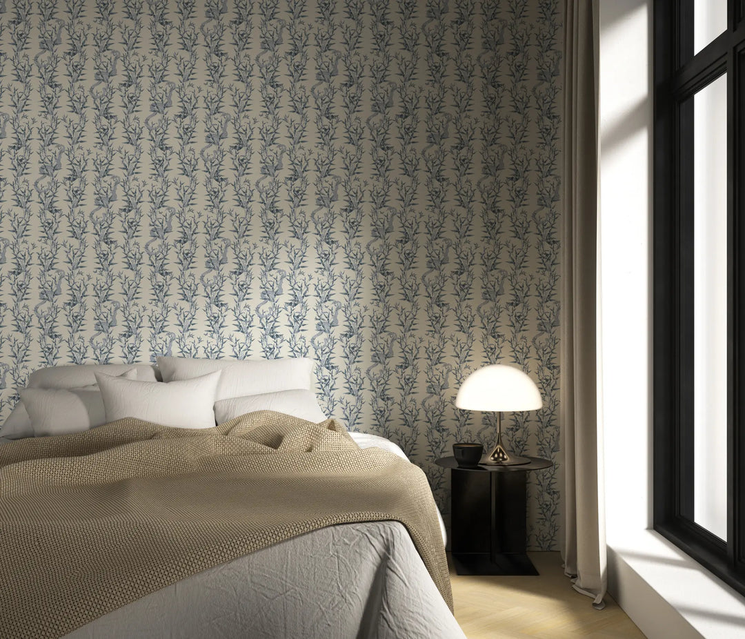 Stalking Vine - Porcelain Blue Wallpaper