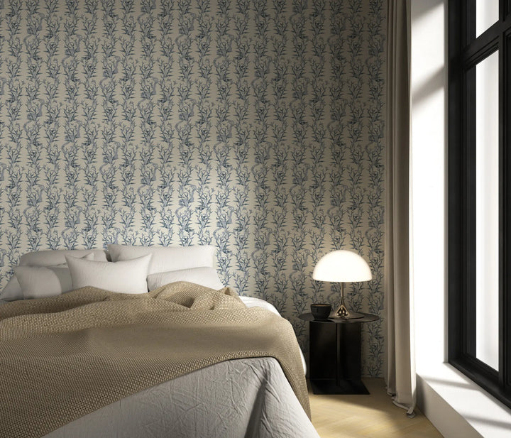 Stalking Vine - Porcelain Blue Wallpaper
