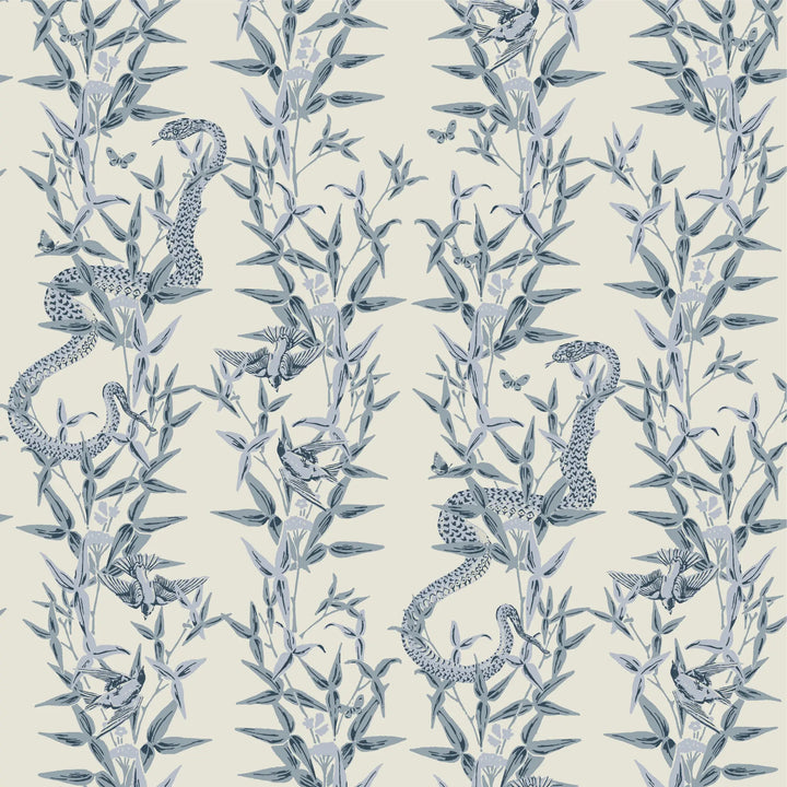 Stalking Vine - Porcelain Blue Wallpaper