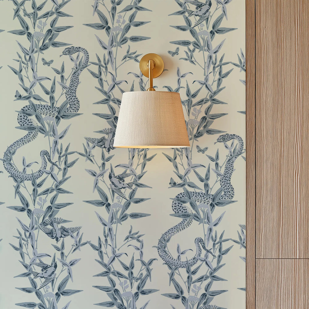 Stalking Vine - Porcelain Blue Wallpaper