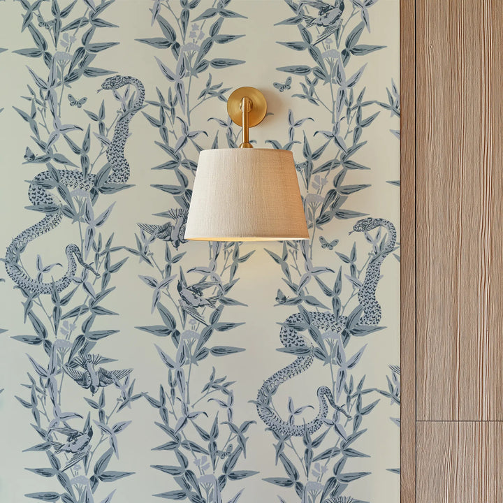 Stalking Vine - Porcelain Blue Wallpaper