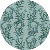 Stalking Vine - Emerald Evening Wallpaper