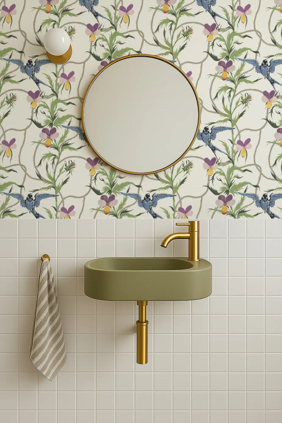 Tangled Flight - Afternoon Off-White Wallpaper