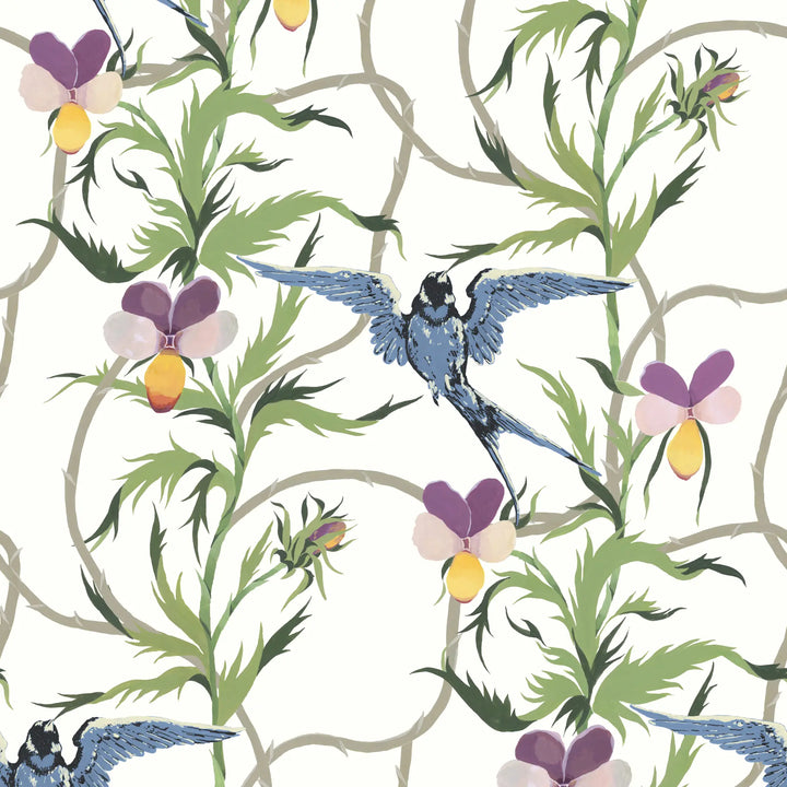 Tangled Flight - Afternoon Off-White Wallpaper