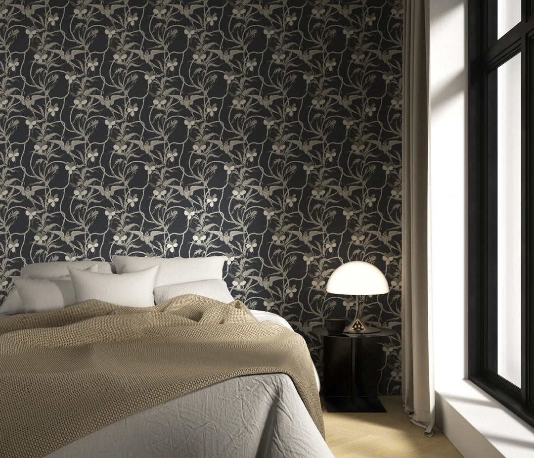 Tangled Flight - Black Oat Wallpaper