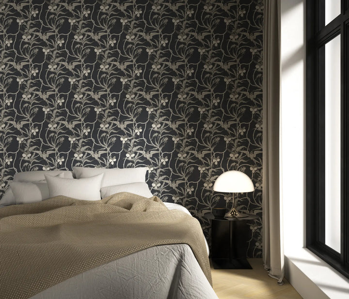 Tangled Flight - Black Oat Wallpaper
