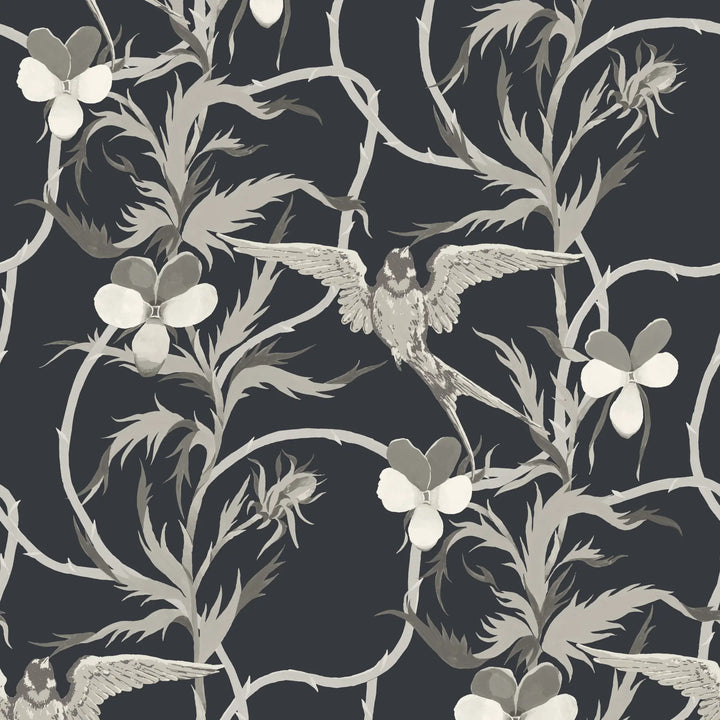 Tangled Flight - Black Oat Wallpaper
