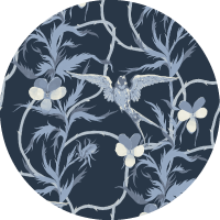 Tangled Flight - Seafoam Black Wallpaper