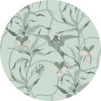 Tangled Flight - Seafoam Black Wallpaper