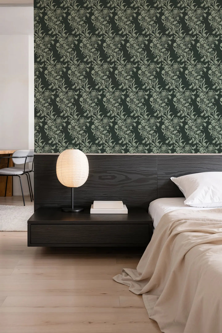 Wilding Toile - Jewel Green Wallpaper
