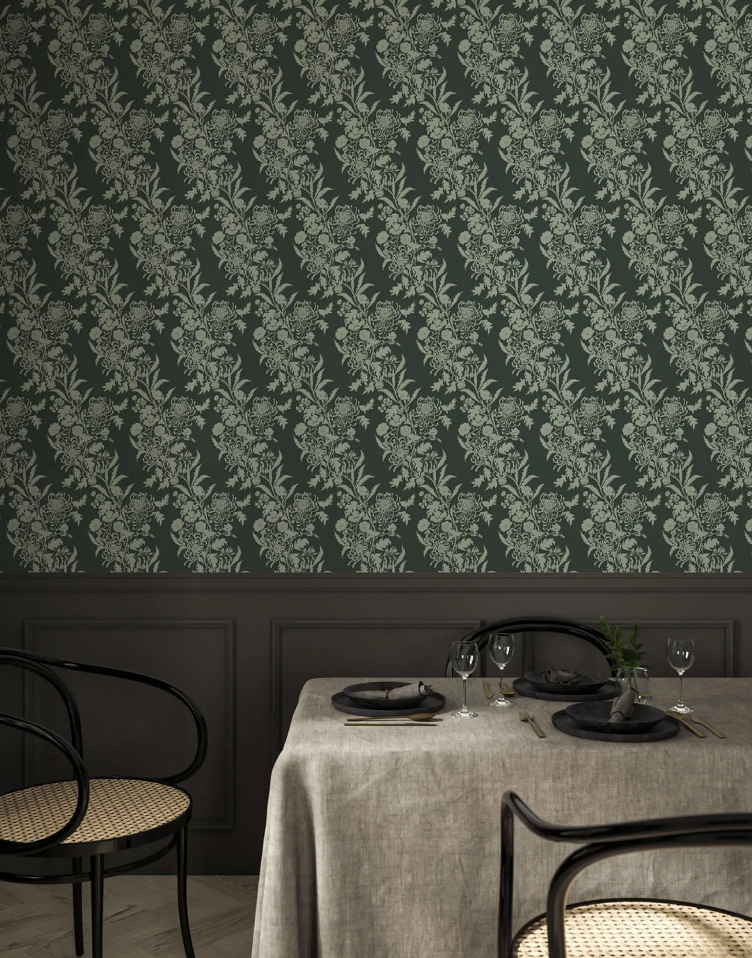 Wilding Toile - Jewel Green Wallpaper
