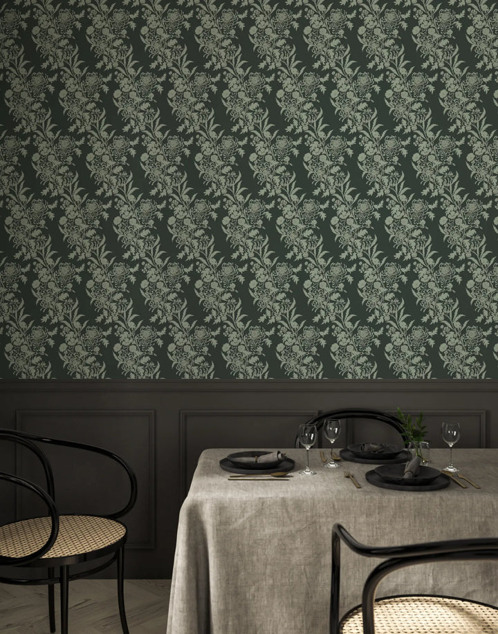 Wilding Toile - Jewel Green Wallpaper