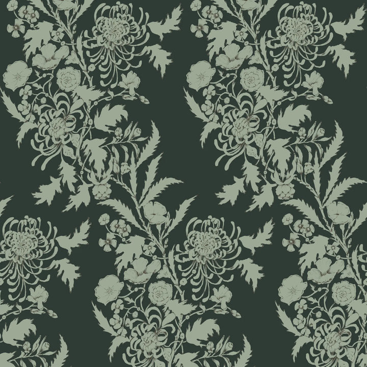 Wilding Toile - Jewel Green Wallpaper