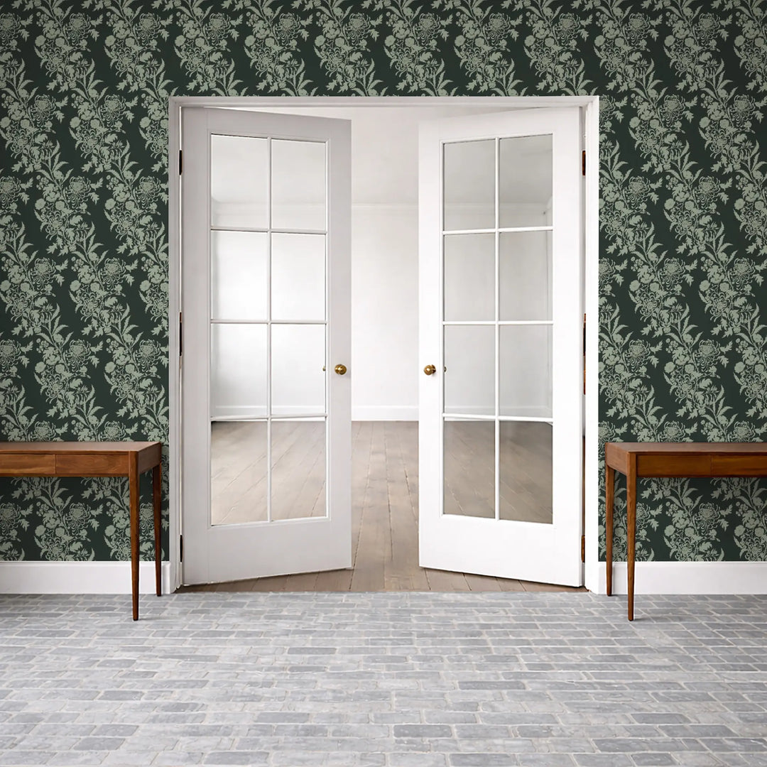 Wilding Toile - Jewel Green Wallpaper