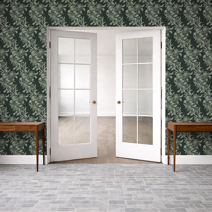 Wilding Toile - Jewel Green Wallpaper