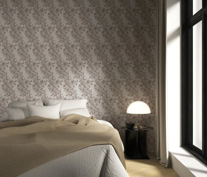 Wilding Toile - Pulp Gray Wallpaper