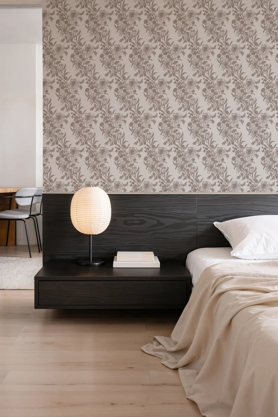 Wilding Toile - Pulp Gray Wallpaper