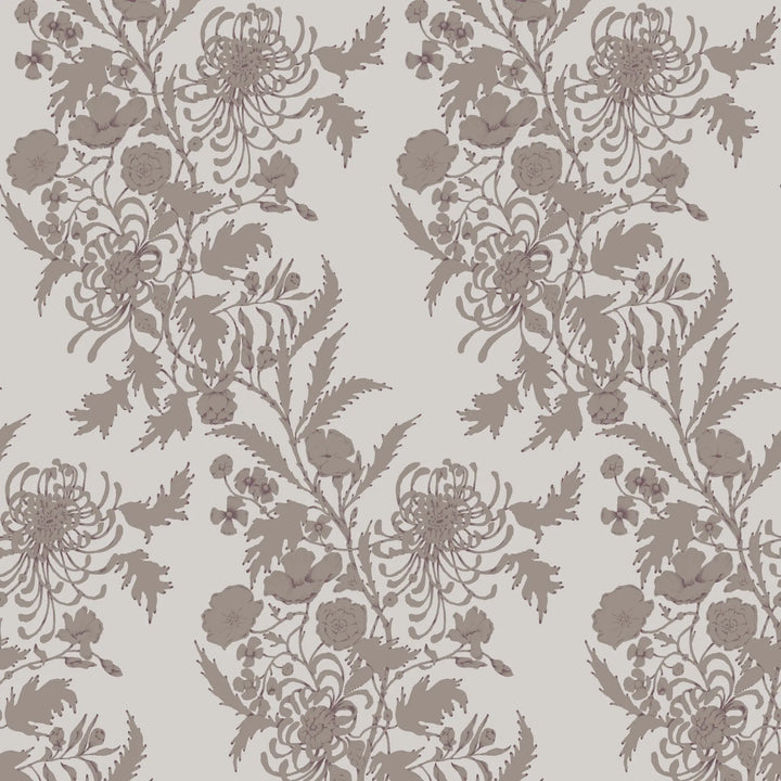 Wilding Toile - Pulp Gray Wallpaper