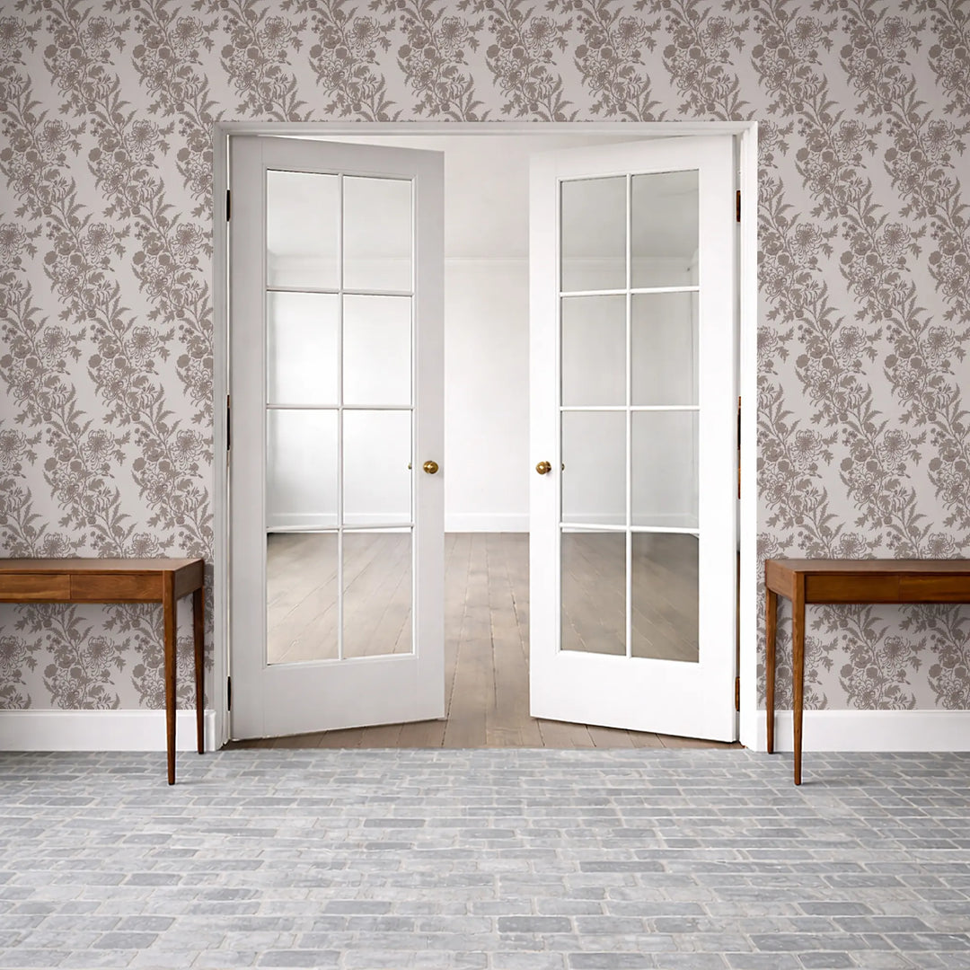 Wilding Toile - Pulp Gray Wallpaper