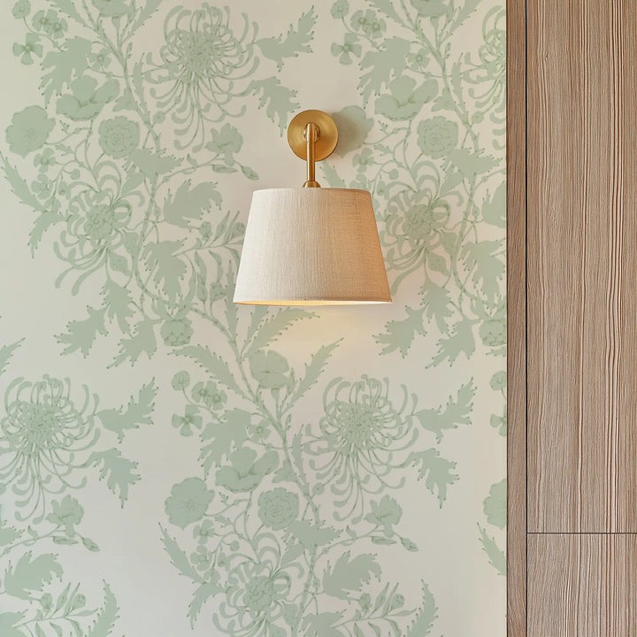 Wilding Toile - Pale Jade Wallpaper