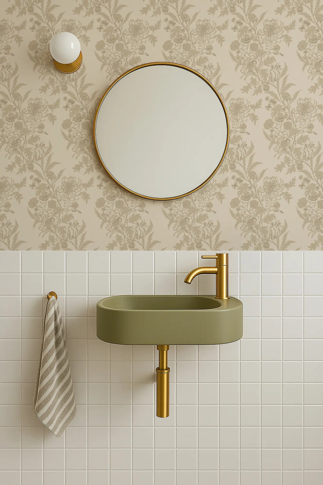 Wilding Toile - Wheat Wallpaper