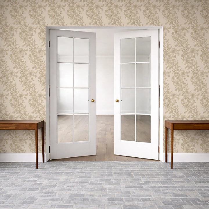 Wilding Toile - Wheat Wallpaper