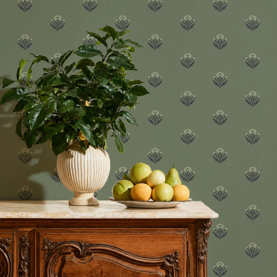 Cornflower - Eden Green Wallpaper