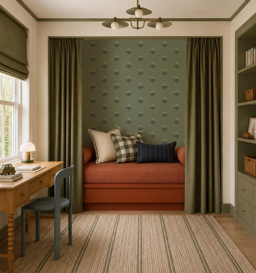 Cornflower - Eden Green Wallpaper