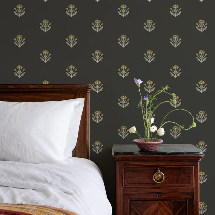 Cornflower - Soft Black Wallpaper