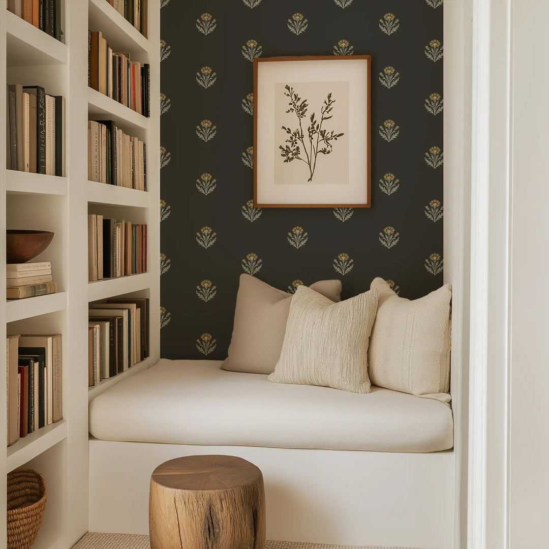 Cornflower - Soft Black Wallpaper
