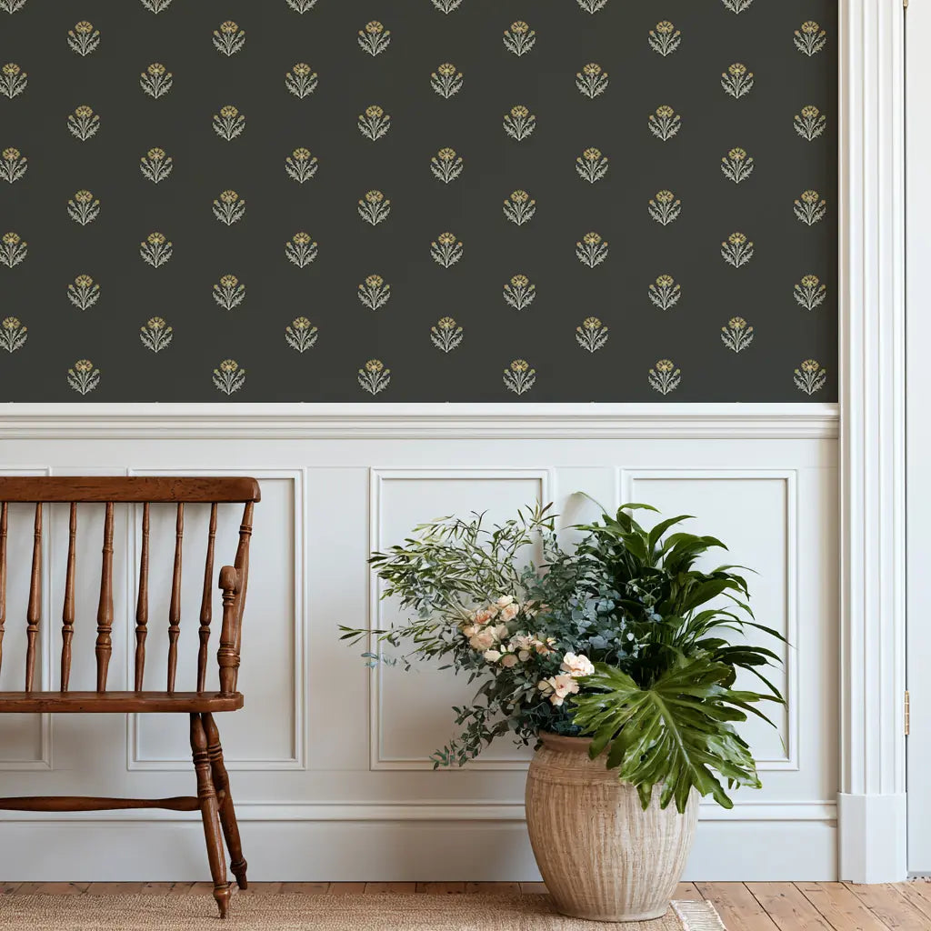 Cornflower - Soft Black Wallpaper