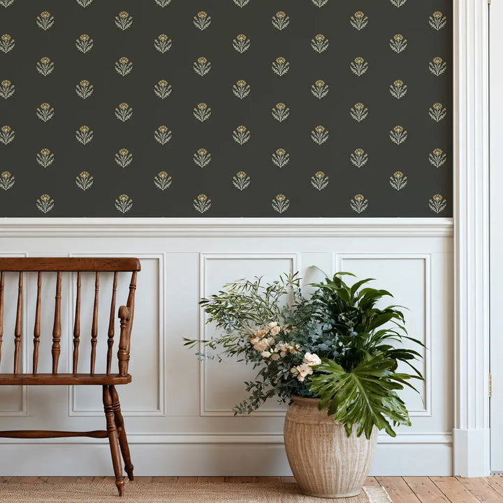 Cornflower - Soft Black Wallpaper