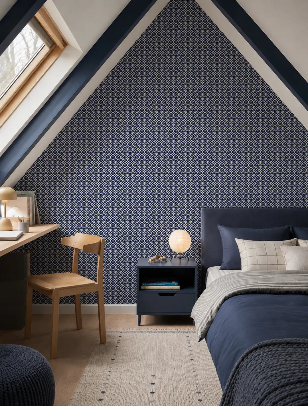 Hearth - Navy Wallpaper