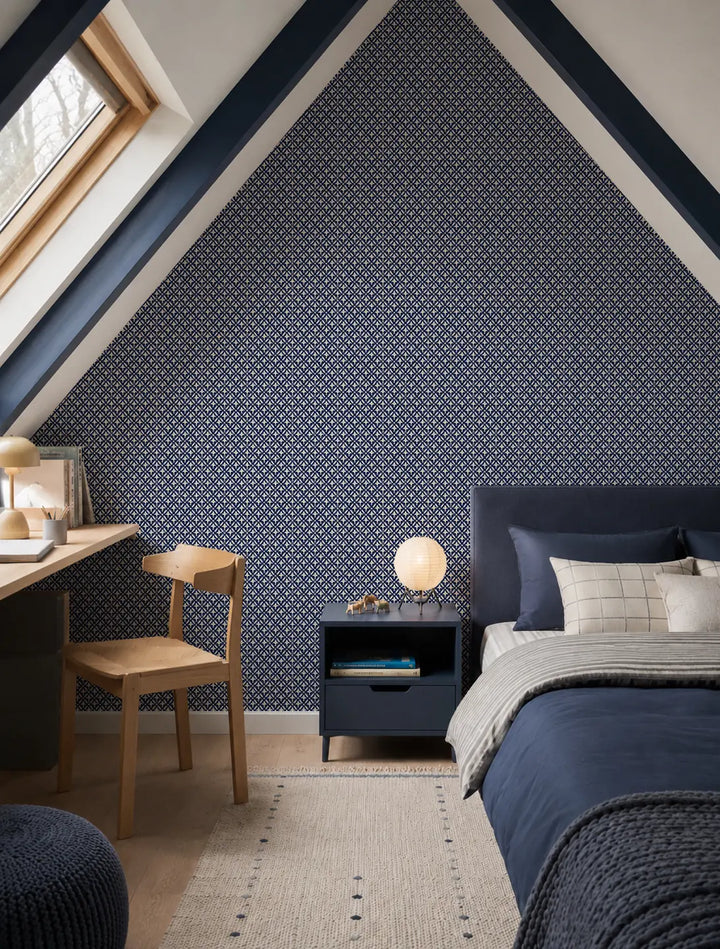 Hearth - Navy Wallpaper