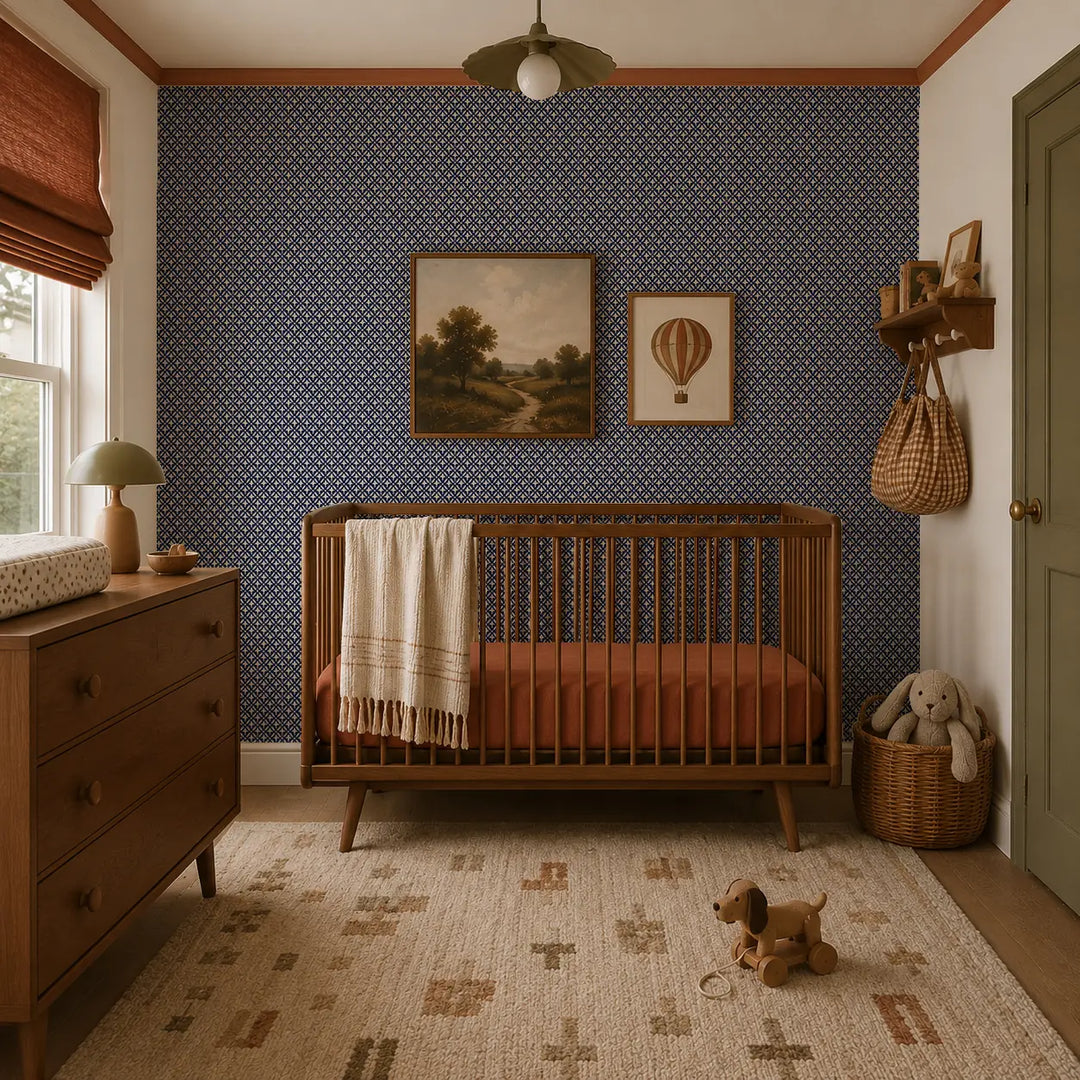 Hearth - Navy Wallpaper