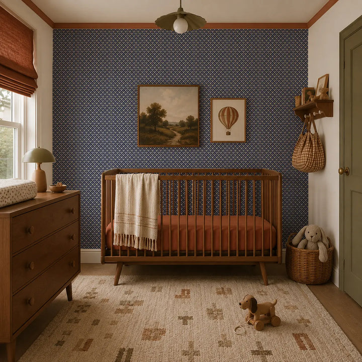 Hearth - Navy Wallpaper