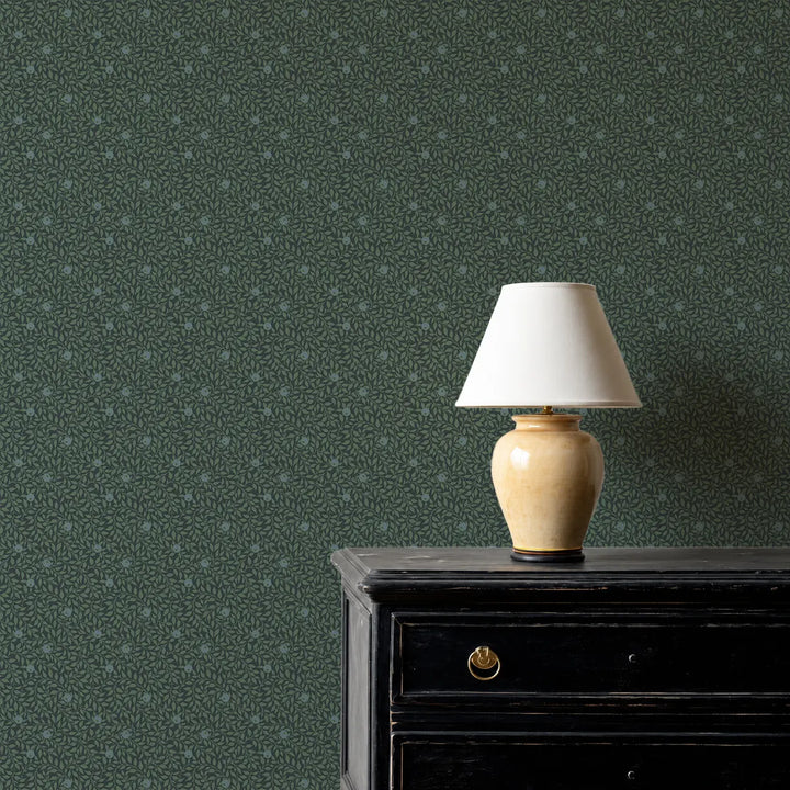 Hedgerow - Blue Jade Wallpaper