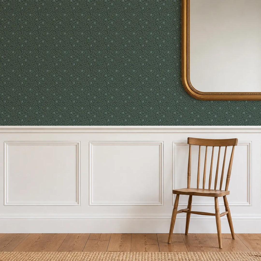 Hedgerow - Blue Jade Wallpaper