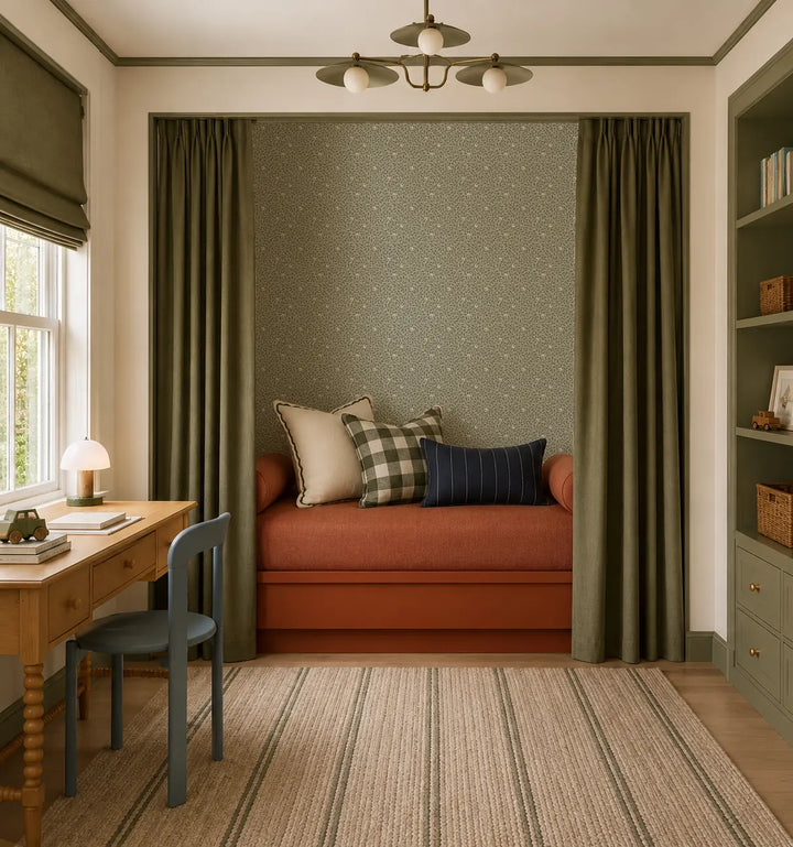 Hedgerow - Dried Herb Green Wallpaper