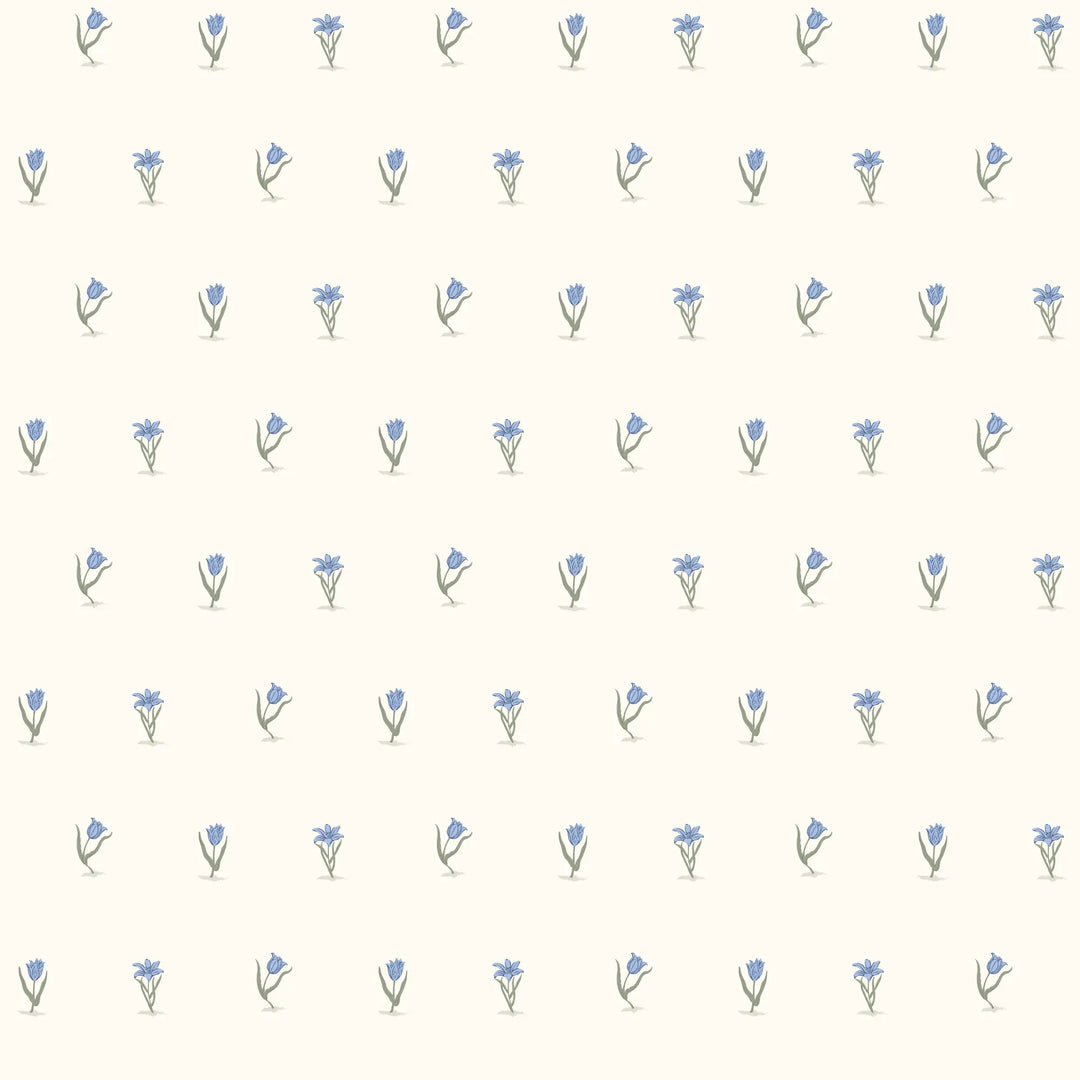 Posy - Porcelain Blue Wallpaper