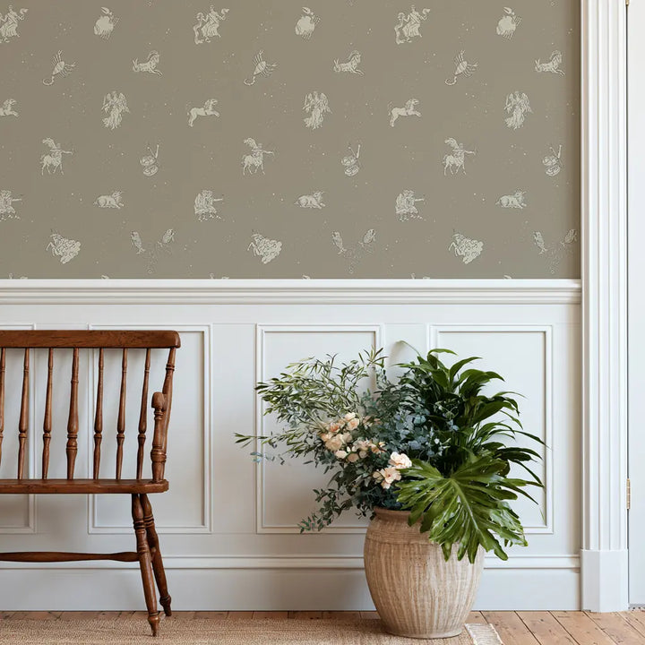 Zodiac - Antique Taupe Wallpaper