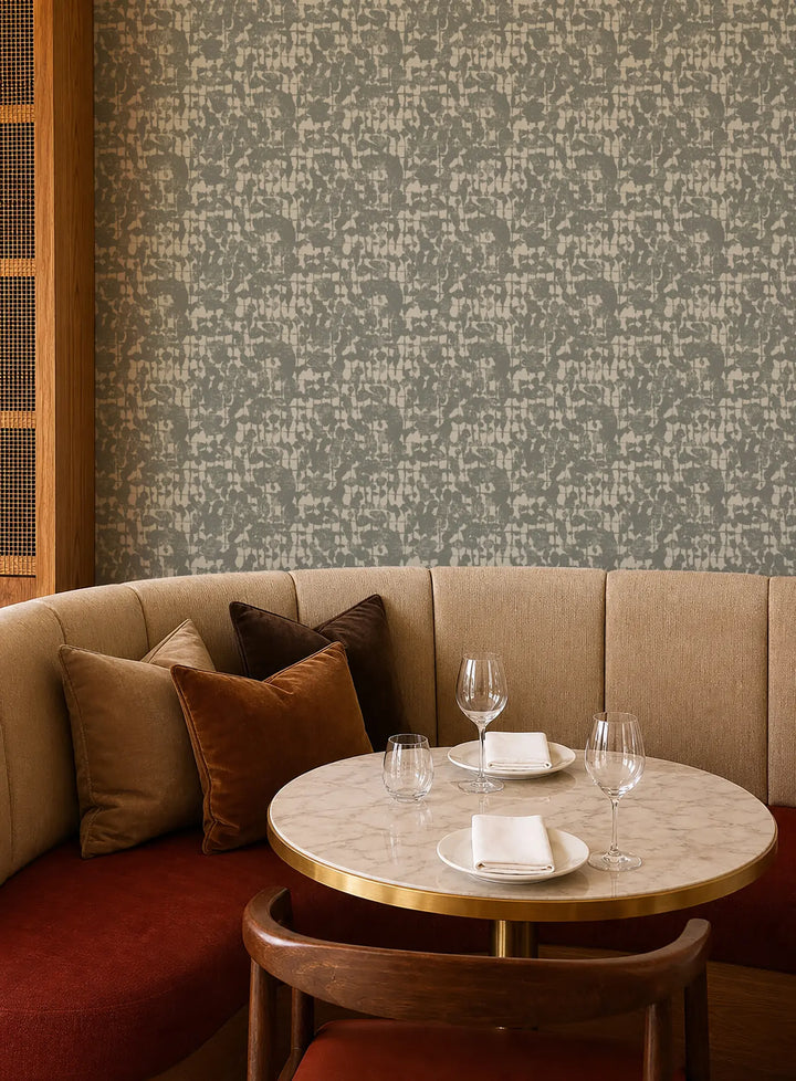 Broken Weave - Faded Green Gray Wallpaper