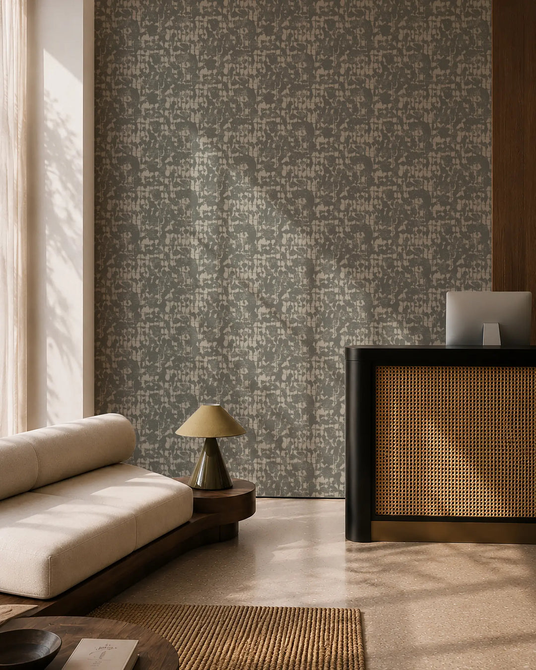 Broken Weave - Faded Green Gray Wallpaper