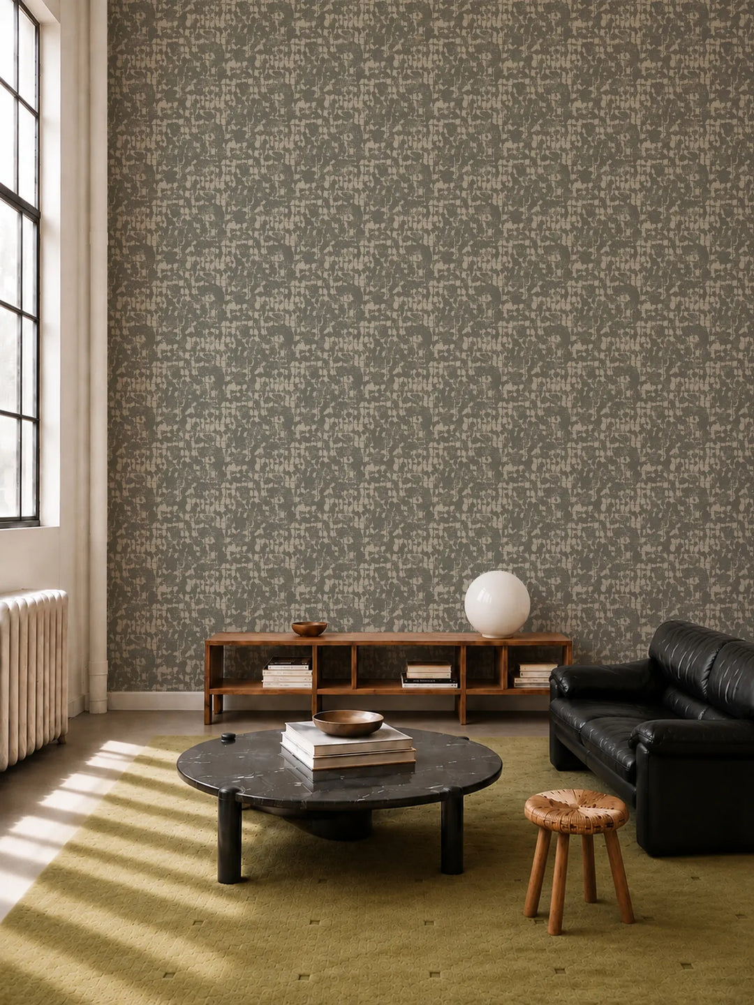 Broken Weave - Faded Green Gray Wallpaper