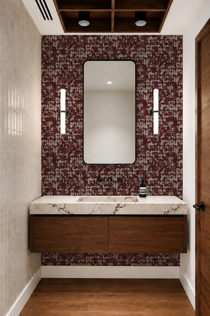 Broken Weave - Maroon Brown Wallpaper