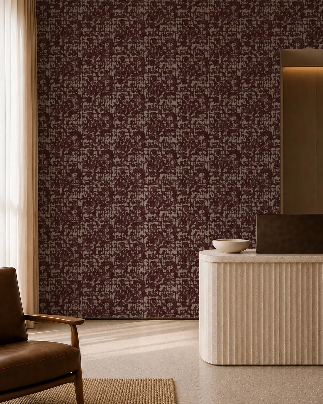 Broken Weave - Maroon Brown Wallpaper